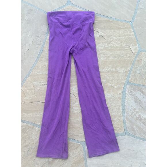Pact Yoga Pants Women's XL Purple Stretch Elastic Waist Pull On Wide Leg - Picture 3 of 3
